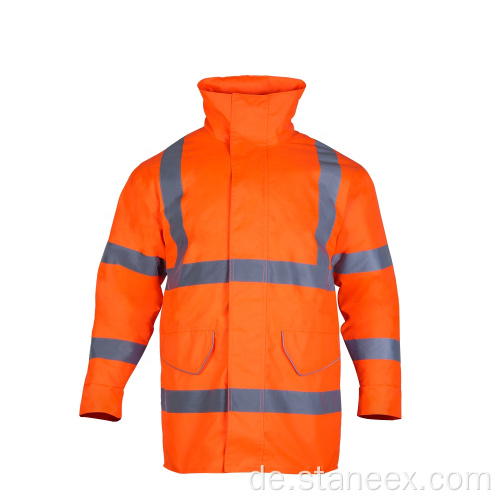 Wasserdichtes Winter-Fleece-Hoodie reflektiert Sicherheit Hi-Vis-Jacke